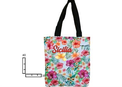 BORSA POLIESTERE CM35X40 FIORI PERSONALIZZABILE