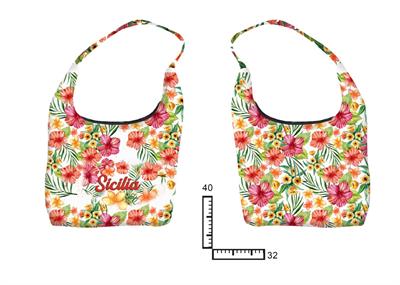 BORSA POLIESTERE CM40X32X14 FIORI PERSONALIZZABILE