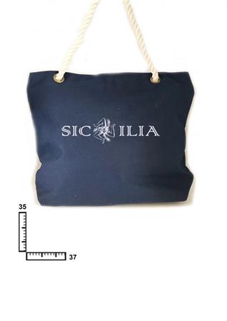 BORSA CANVAS BLU CM35X37X10 PERSONALIZZABILE