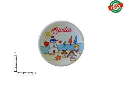 MAGNETE PIATTINO CERAMICA CM7 BIMBI SICILIA