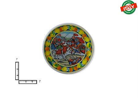 MAGNETE PIATTINO CERAMICA CM7 PUPI PERSONAGGI SICILIA