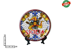 PIATTO CERAMICA CM15 TRINACRIA SICILIA