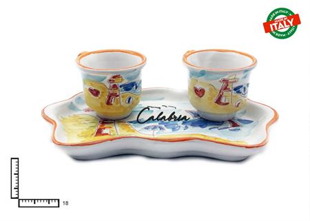 SET CAFFE' CERAMICA X2 OND. L.INCISA CALABRIA