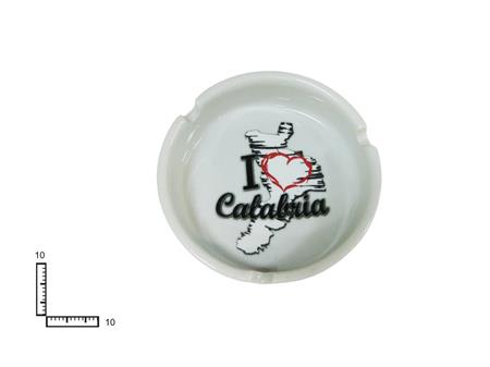 POSACENERE CERAMICA TONDO BIANCO CM10 I LOVE CALABRIA