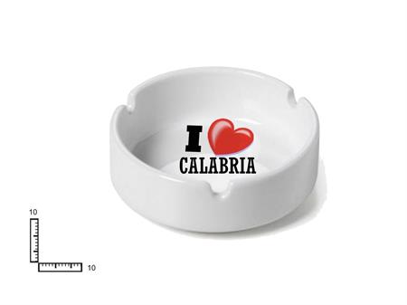 POSACENERE CERAMICA TONDO BIANCO CM10 I LOVE CALABRIA