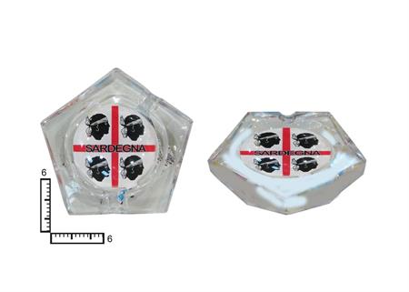 POSACENERE VETRO PENTAGONO CM6 SARDEGNA