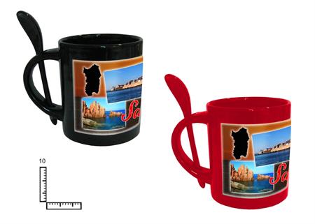 MUG CERAMICA SUBLIMAZIONE COL. C/CUCCHIAINO S/2 SARDEGNA