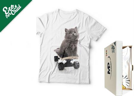 T-SHIRT BABY ECO GATTO 703 COL.BIANCO