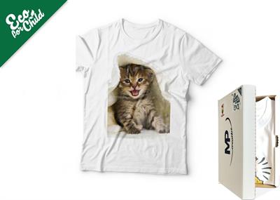 T-SHIRT BABY ECO GATTO 705 COL.BIANCO