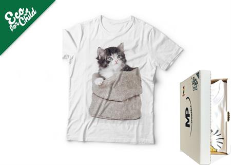 T-SHIRT BABY ECO GATTO 709 COL.BIANCO