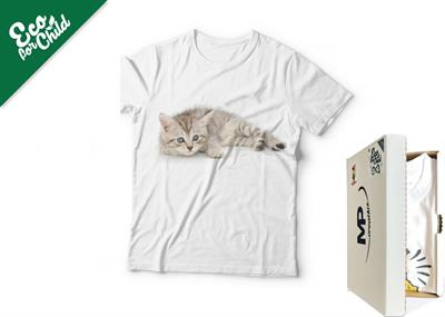 T-SHIRT BABY ECO GATTO 711 COL.BIANCO