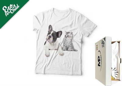 T-SHIRT BABY ECO CANE/GATTO 715 COL.BIANCO