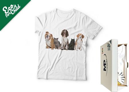 T-SHIRT BABY ECO CANI/GATTI 716 COL.BIANCO