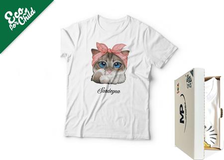 T-SHIRT BABY ECO GATTO 721 COL.BIANCO