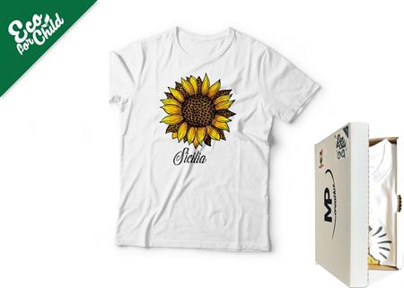 T-SHIRT BABY ECO SOGG.VARI GIRASOLE 518 COL.BIANCO