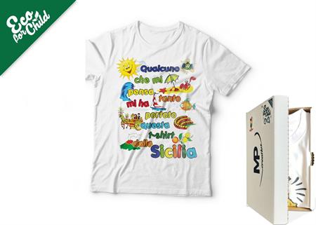 T-SHIRT BABY ECO QUALCUNO CHE...SICILIA 030SI COL.BIANCO