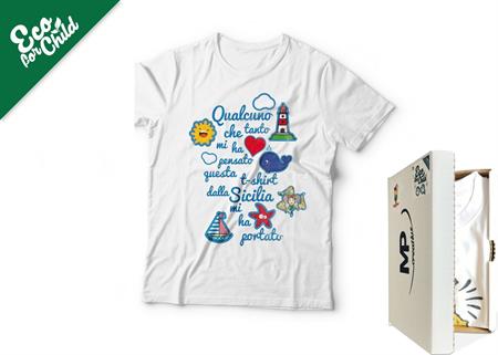 T-SHIRT BABY ECO QUALCUNO CHE...SICILIA 500SI COL.BIANCO