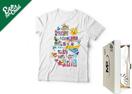 T-SHIRT BABY ECO QUALCUNO CHE...SICILIA 501SI COL.BIANCO