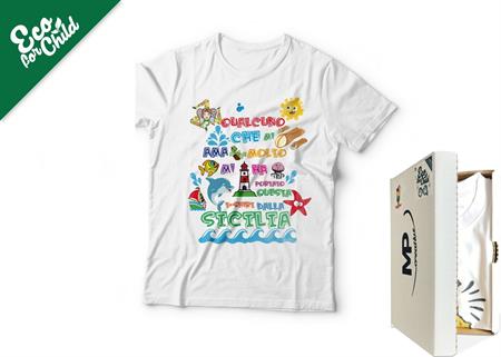 T-SHIRT BABY ECO QUALCUNO CHE...SICILIA 502SI COL.BIANCO