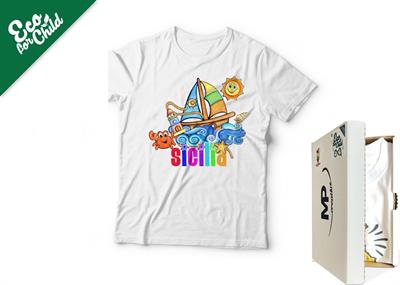 T-SHIRT BABY ECO BARCA SICILIA 503SI COL.BIANCO