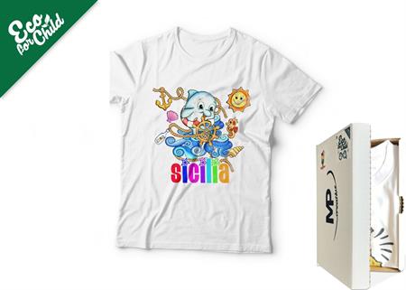 T-SHIRT BABY ECO DELFINO SICILIA 505SI COL.BIANCO