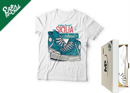 T-SHIRT BABY ECO SCARPE SICILIA 508SI COL.BIANCO