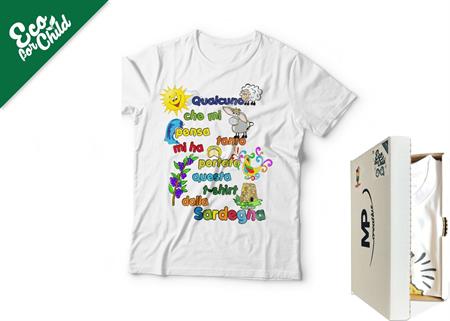 T-SHIRT BABY ECO QUALCUNO CHE...SARDEGNA 030SA COL.BIANCO