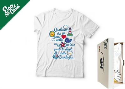 T-SHIRT BABY ECO QUALCUNO CHE...SARDEGNA 500SA COL.BIANCO