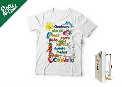 T-SHIRT BABY ECO QUALCUNO CHE...CALABRIA 030CA COL.BIANCO