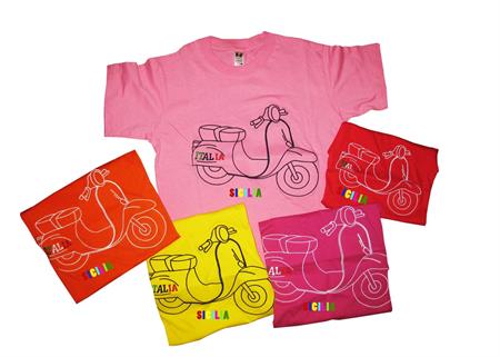 T-SHIRT COTONE COLORI ASS. BABY GR.150 RICAMO MOTO