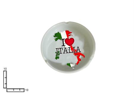 POSACENERE CERAMICA TONDO BIANCO CM10 I LOVE ITALIA