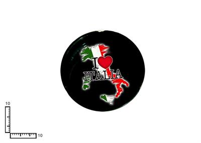 POSACENERE CERAMICA TONDO NERO CM10 I LOVE ITALIA