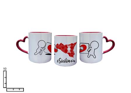 MUG SUBLIMAZIONE BIANCO/ROSSO MAN.CUORE SICILIA