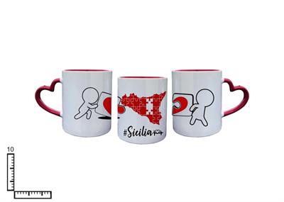 MUG SUBLIMAZIONE BIANCO/ROSSO MAN.CUORE SICILIA