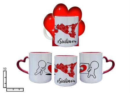 MUG SUBLIMAZIONE BIANCO/ROSSO MAN.CUORE C/BLISTER SICILIA