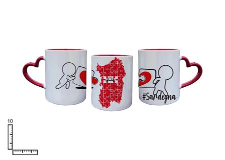 MUG SUBLIMAZIONE BIANCO/ROSSO MAN.CUORE PERSONALIZZABILE