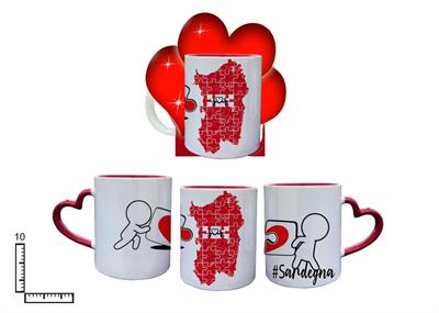 MUG SUBLIMAZIONE BIANCO/ROSSO MAN.CUORE C/BLISTER PERSONALIZ