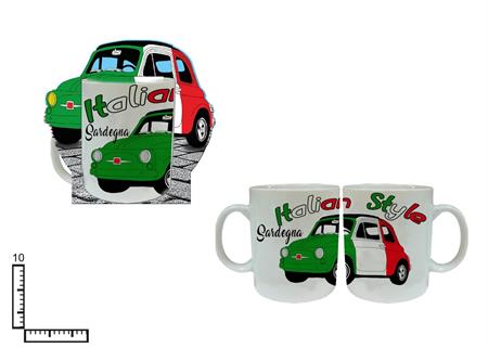 MUG SUBLIMAZIONE BIANCO CM9X8.5 C/BLISTER AUTO SARDEGNA