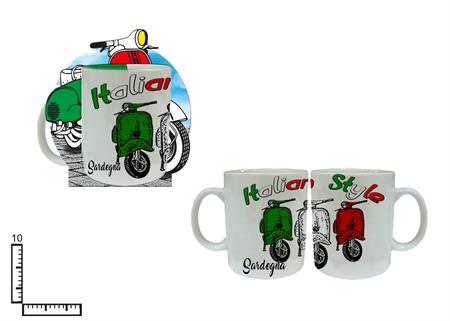 MUG SUBLIMAZIONE BIANCO CM9X8.5 C/BLISTER MOTO SARDEGNA