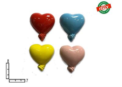 MAGNETE PESCE PALLONCINO CUORE COLORATO CERAMICA