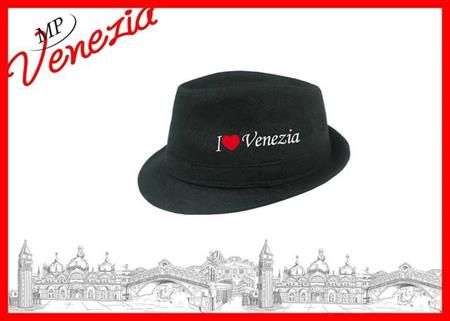 CAPPELLO TESS. NERO I LOVE VENEZIA