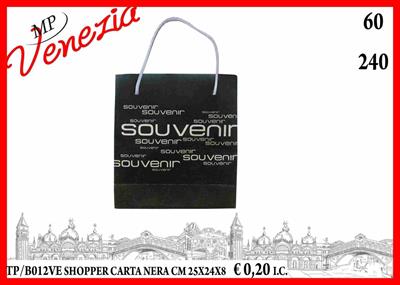 SHOPPER CARTA NERA CM 25X24X8