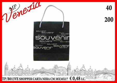 SHOPPER CARTA NERA CM 38X36X17