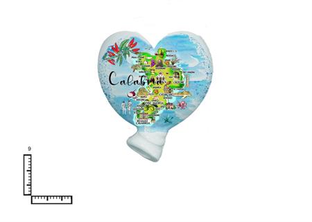 MAGNETE PALLONCINO CUORE CERAMICA CALABRIA