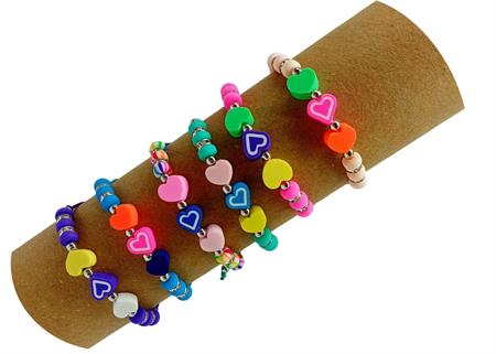 BRACCIALE COLORATO CUORICINI TUBO 60PZ