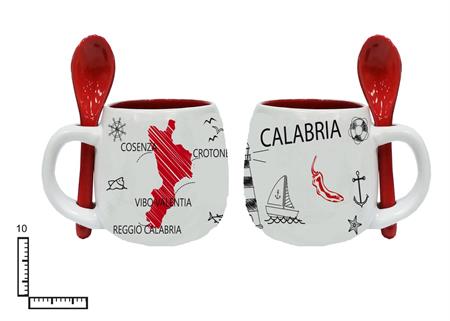 MUG BOMBATO C/CUCCHIAINO H11CM CALABRIA