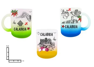 MUG VETRO SAT.COLORATO SUBL.S/6 CALABRIA