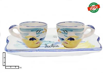 SET CAFFE' CERAMICA X2 RETT. L.INCISA ISCHIA