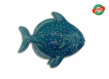 PESCE RE GRANDE BLU CERAMICA