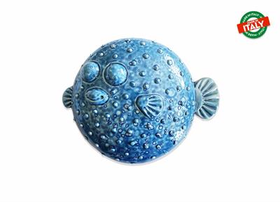 PESCE PALLA GRANDE BLU CERAMICA